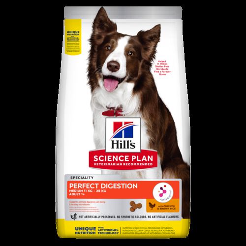 Hill's Science Plan Adult Medium Perfect Digestion - Hondenvoer Hill's Science Plan Adult Medium Perfect Digestion - Hondenvoer