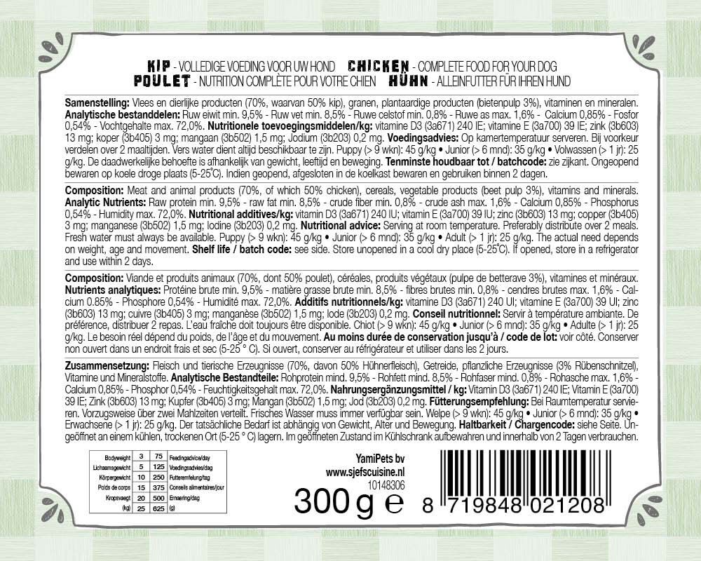 Sjef's Cuisine Special Paté - Hondenvoer - 300 - kip