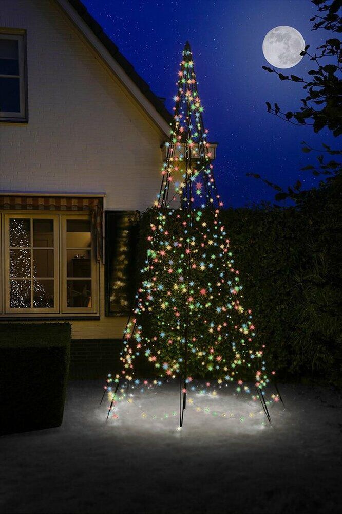 Fairybell 4 meter - Vlaggenmast kerstboom - 400 cm - 640 lampjes - Multicolor