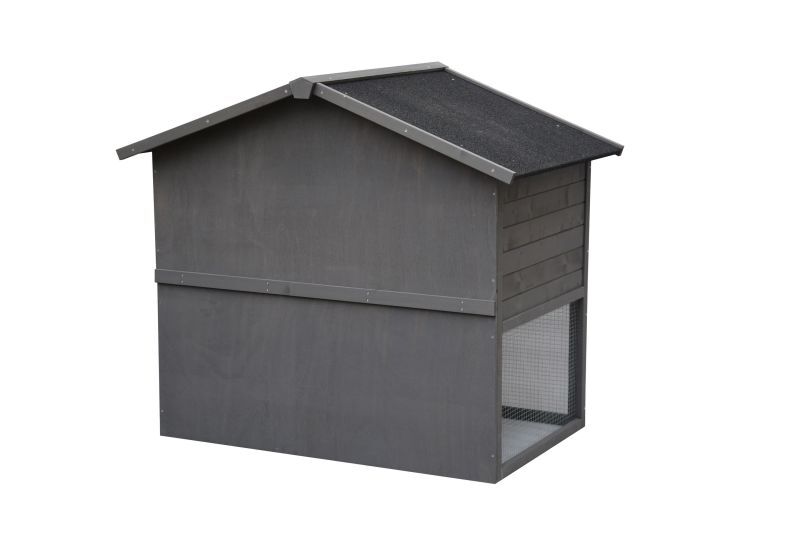 Konijnenhok Dallas - White wash/Grijs - 112.5x13086 cm