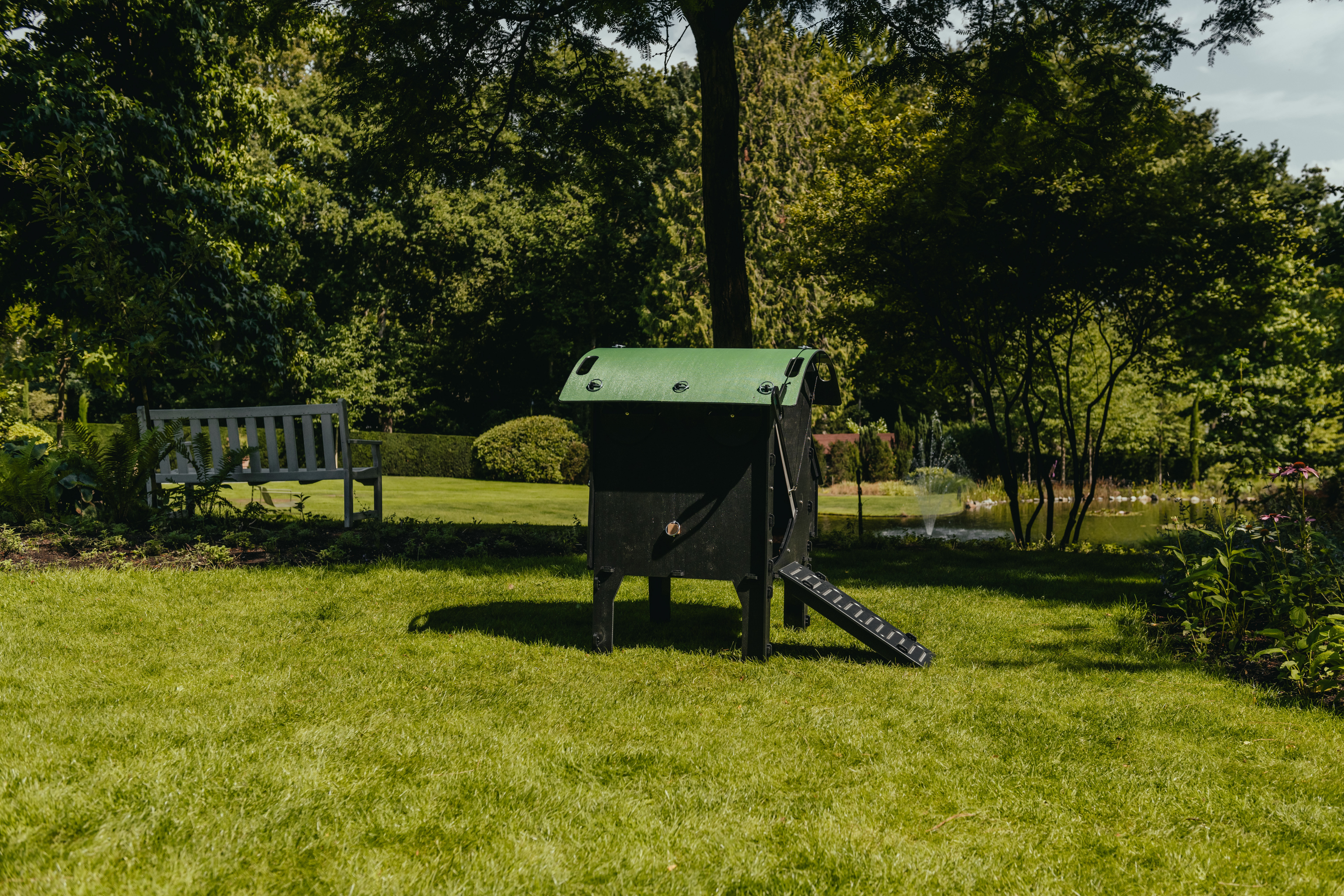 Nestera Lodge - Kippenhok - 4 tot 6 kippen - 99.50 cm - Zwart/Groen - 59.00 cm - M - 80.00 cm