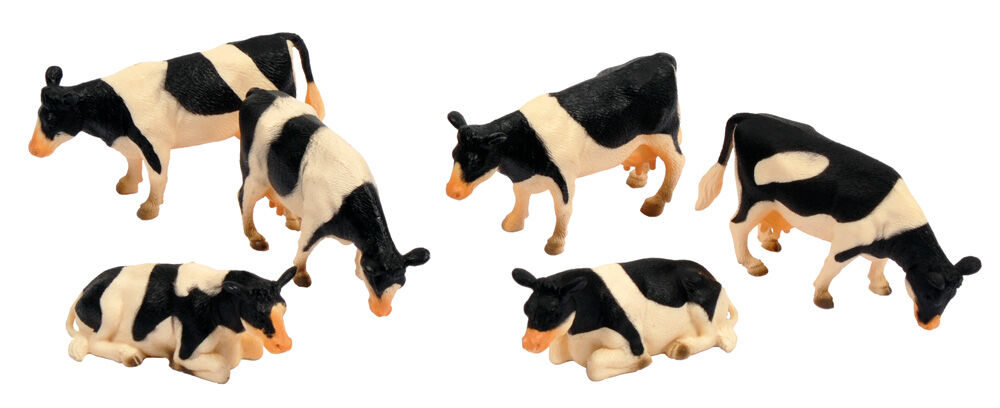 Kids Globe Koeien (6x) 1:32 - Accessoires - Wit