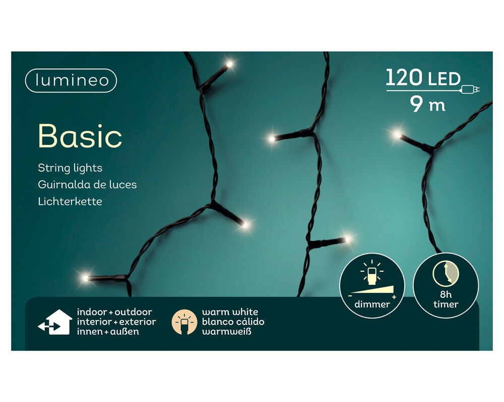 Lumineo Basic - Kerstboomverlichting - 120 lampjes - Warm wit