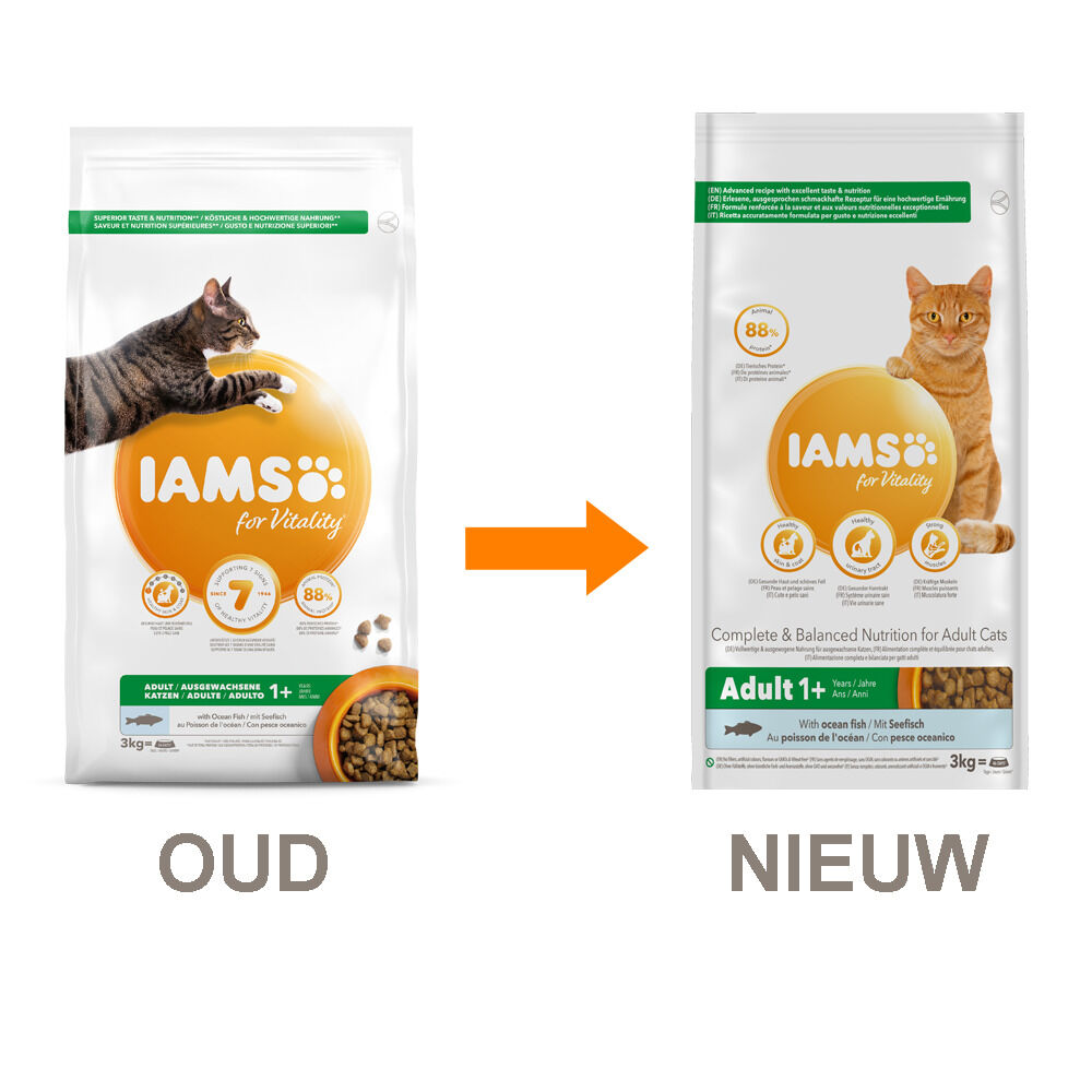 Iams Adult - Kattenvoer - 3 - vis, kip