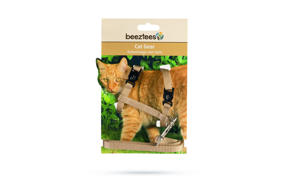 BEEZTEES - Kattentuigje - Zwart - 10 mm - 100 cm BEEZTEES - Kattentuigje - Zwart - 10 mm - 100 cm