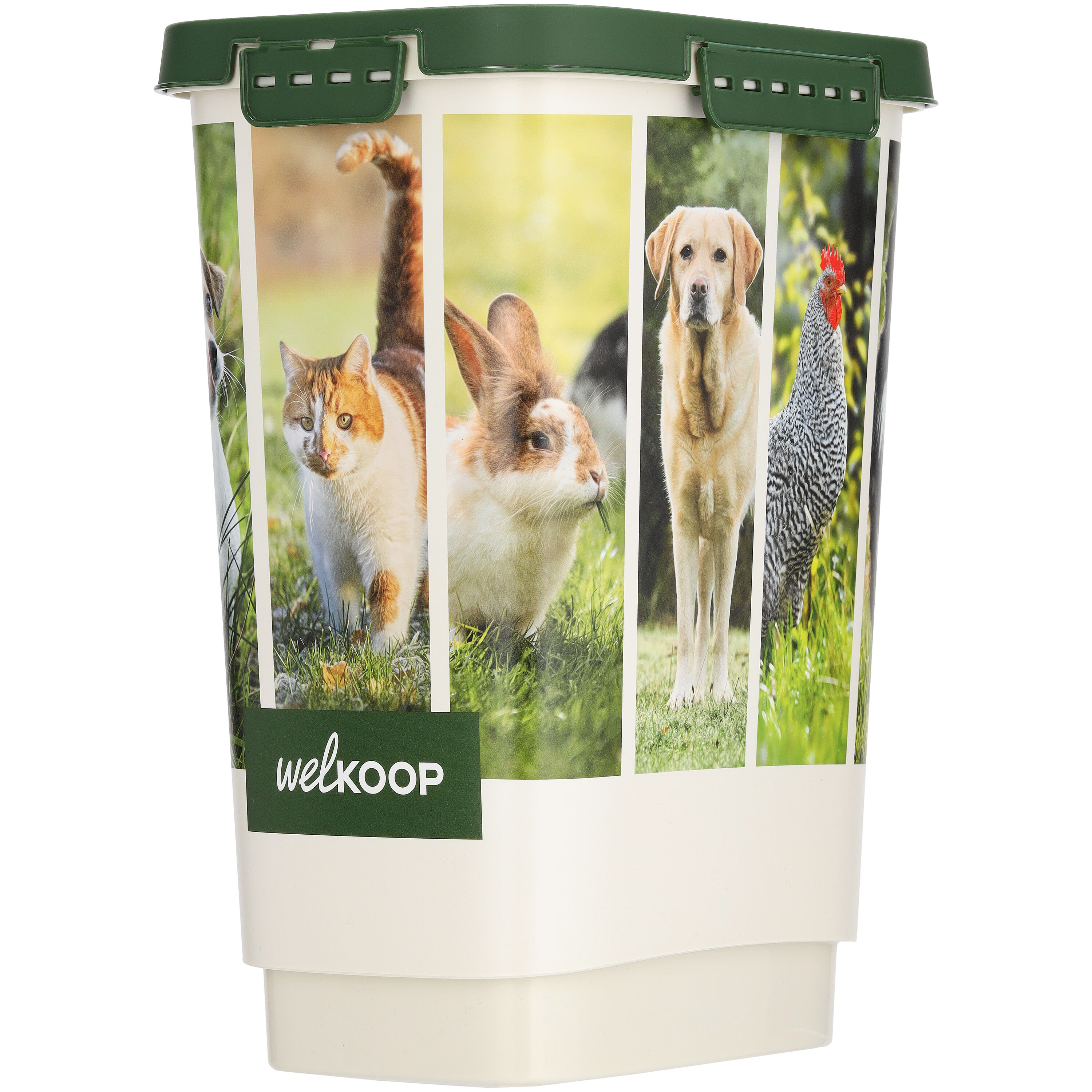 Welkoop - Voerton - 10.00 l - 32.20 cm - Wit Groen - 24.30 cm - 17.90 cm