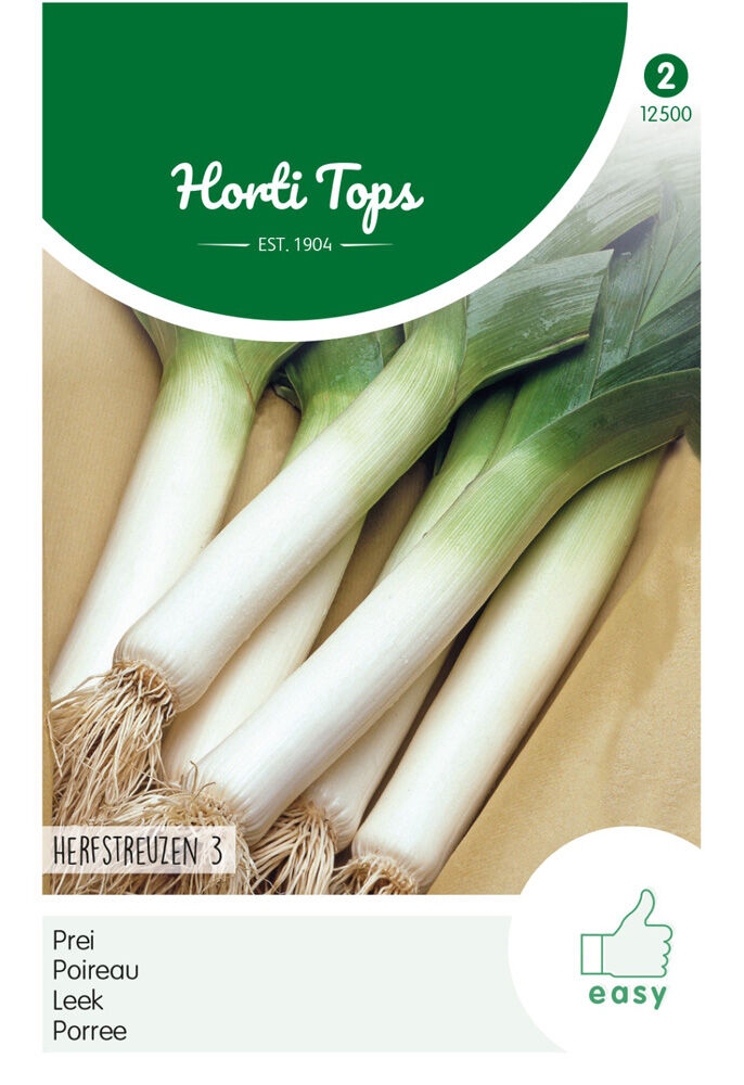 Hortitops Prei Allium Porrum L. Herfstreuzen 2 (verb. Olifant) - Groentezaden Hortitops Prei Allium Porrum L. Herfstreuzen 2 (verb. Olifant) - Groentezaden