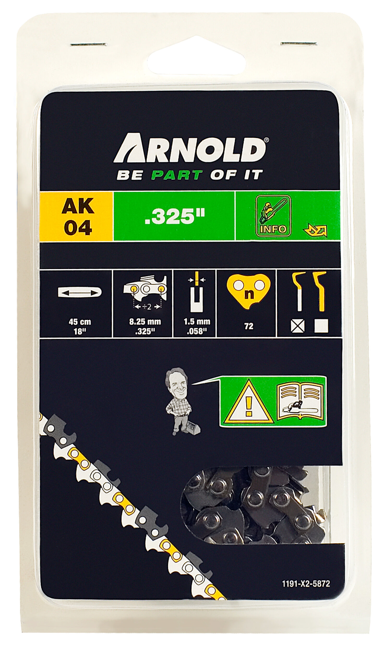 Arnold AK04 325 1.5mm 72 schakels - Zaagketting Arnold AK04 325 1.5mm 72 schakels - Zaagketting