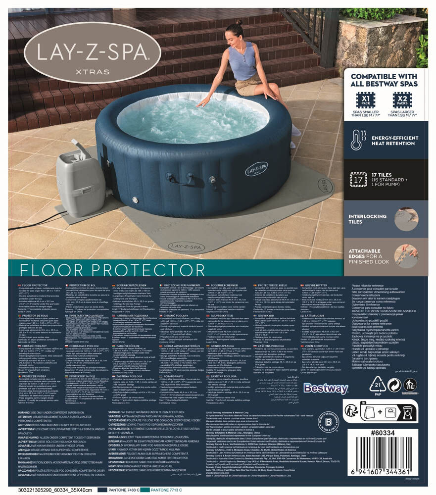 Bestway Lay-Z-Spa - Vloerbeschermer - Grijs - 196x196 cm