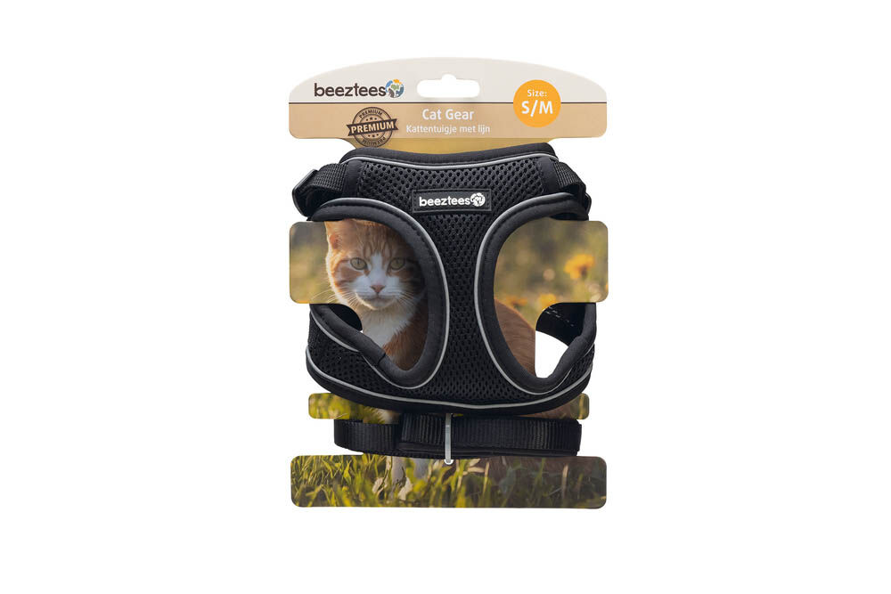 Beeztees Parinca - Kattentuigje - 31 cm - Zwart - S-M