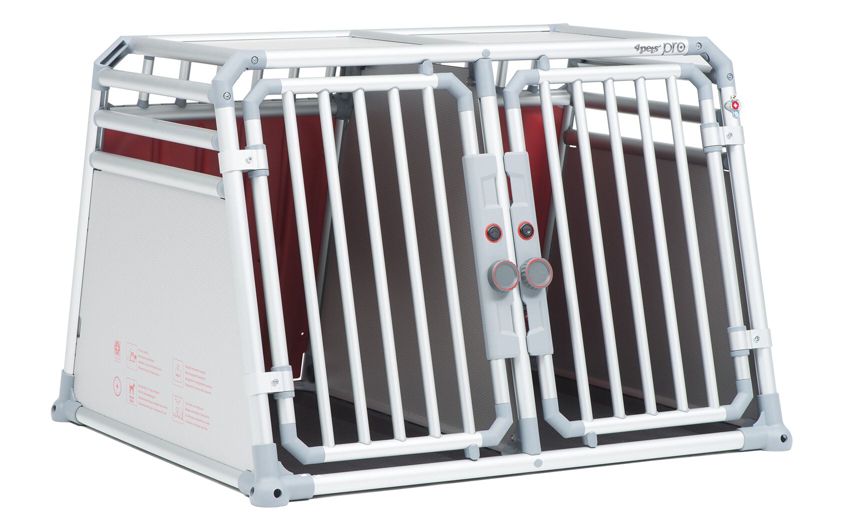4Pets Pro 22 - Autobench - voor 2 Honden - 66.00 cm - chroom - 96596.50 cm - L - 93.50 cm