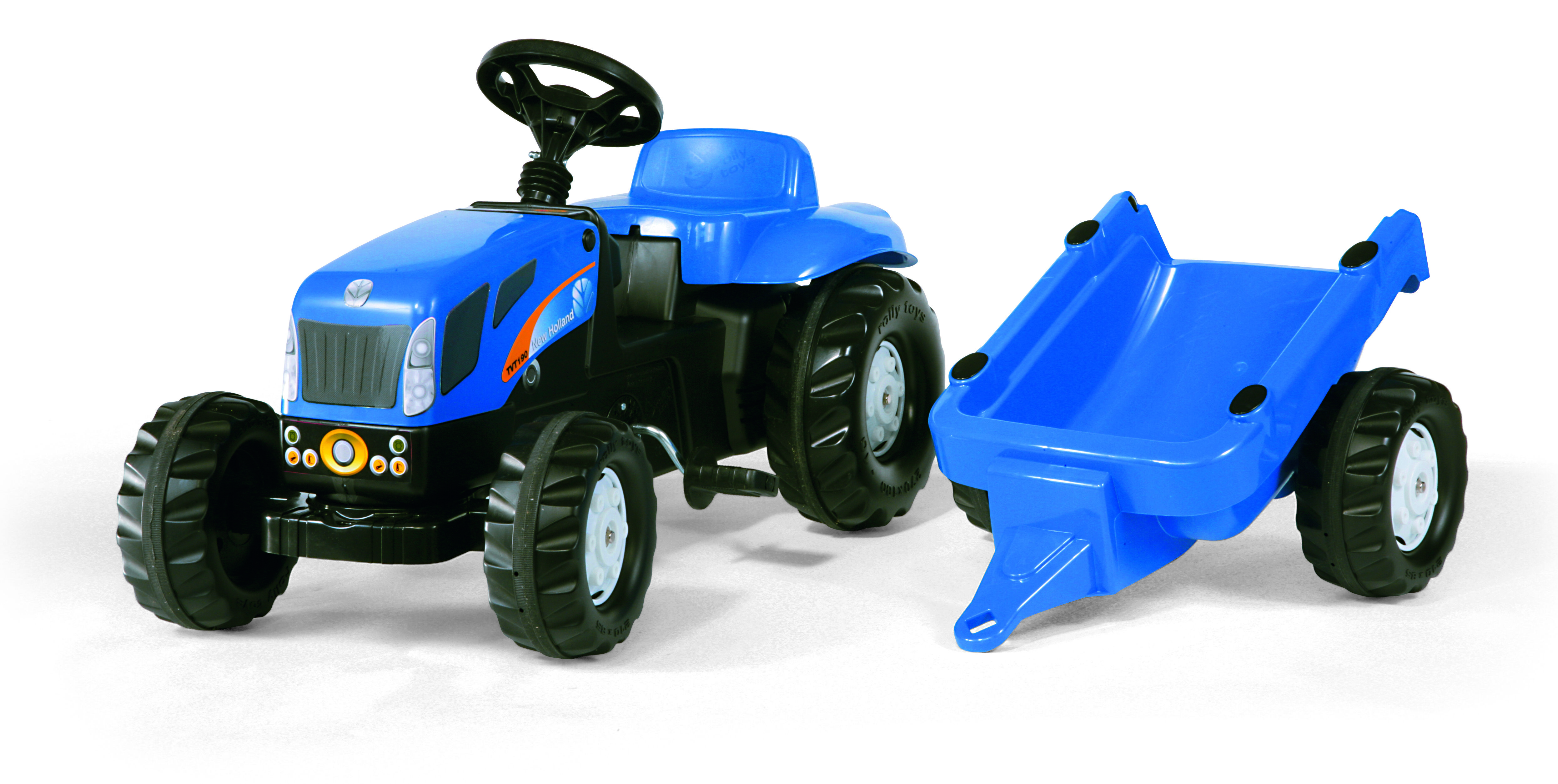 Rolly toys Kid New Holland TVT 190 + aanhanger - Tractoren Rolly toys Kid New Holland TVT 190 + aanhanger - Tractoren