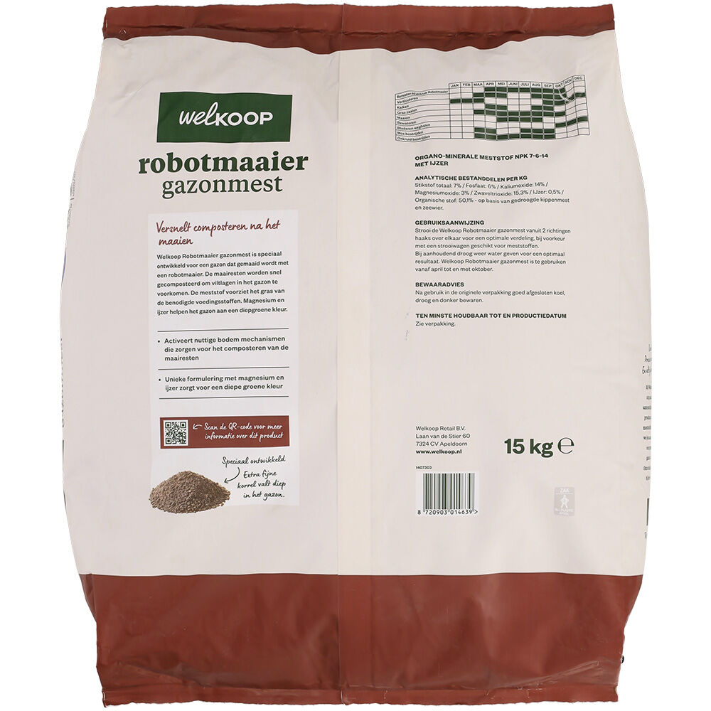 Welkoop - Robotmaaier Gazonmest - 500 m² - 15 kg