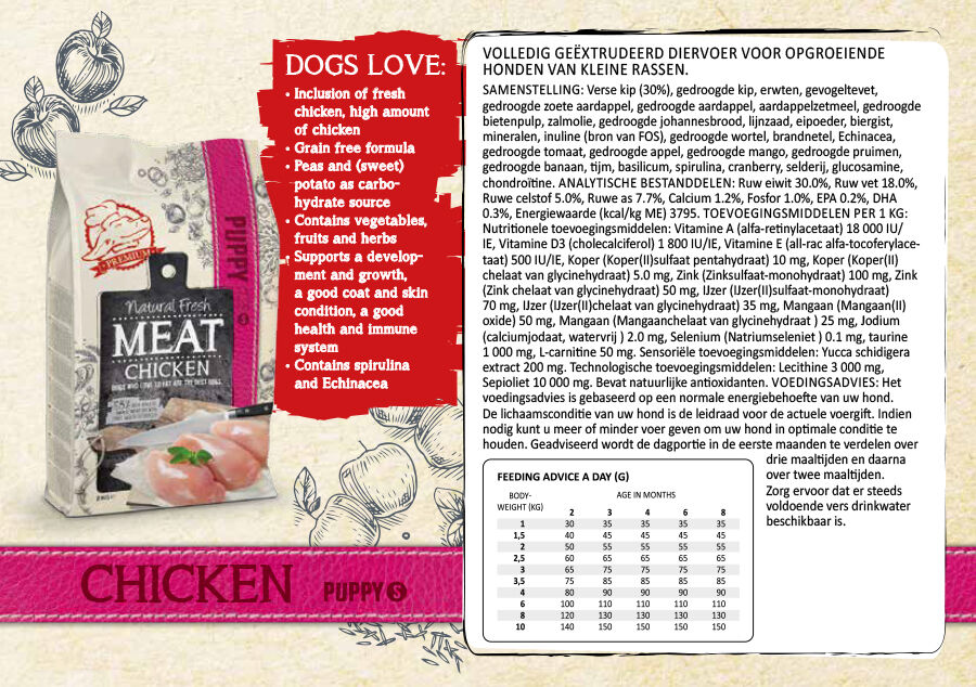 Natural Fresh Meat Puppy Small - Hondenvoer - Kip - 12 kg