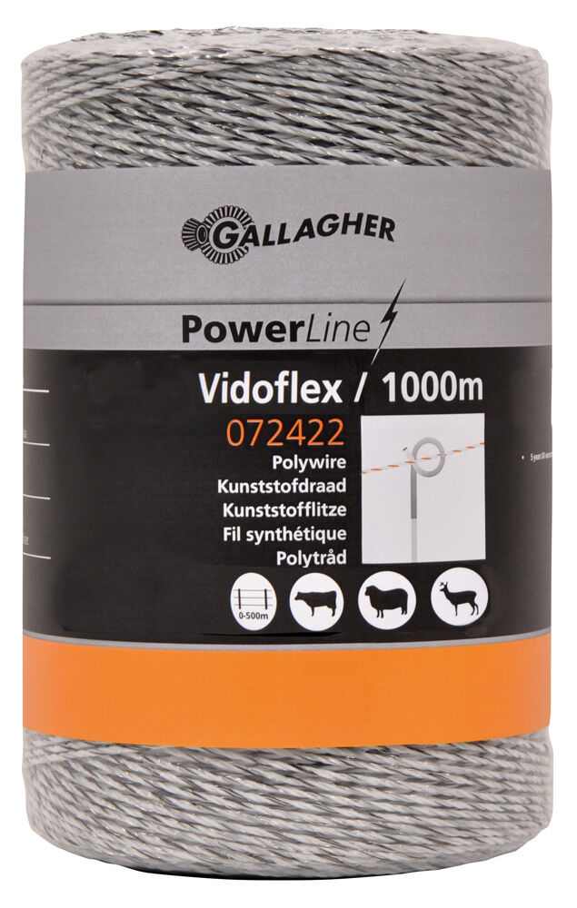 Gallagher Vidoflex 6 - Schrikdraad - 27 cm - 1000 - Wit - 17.5 cm - 100000 cm