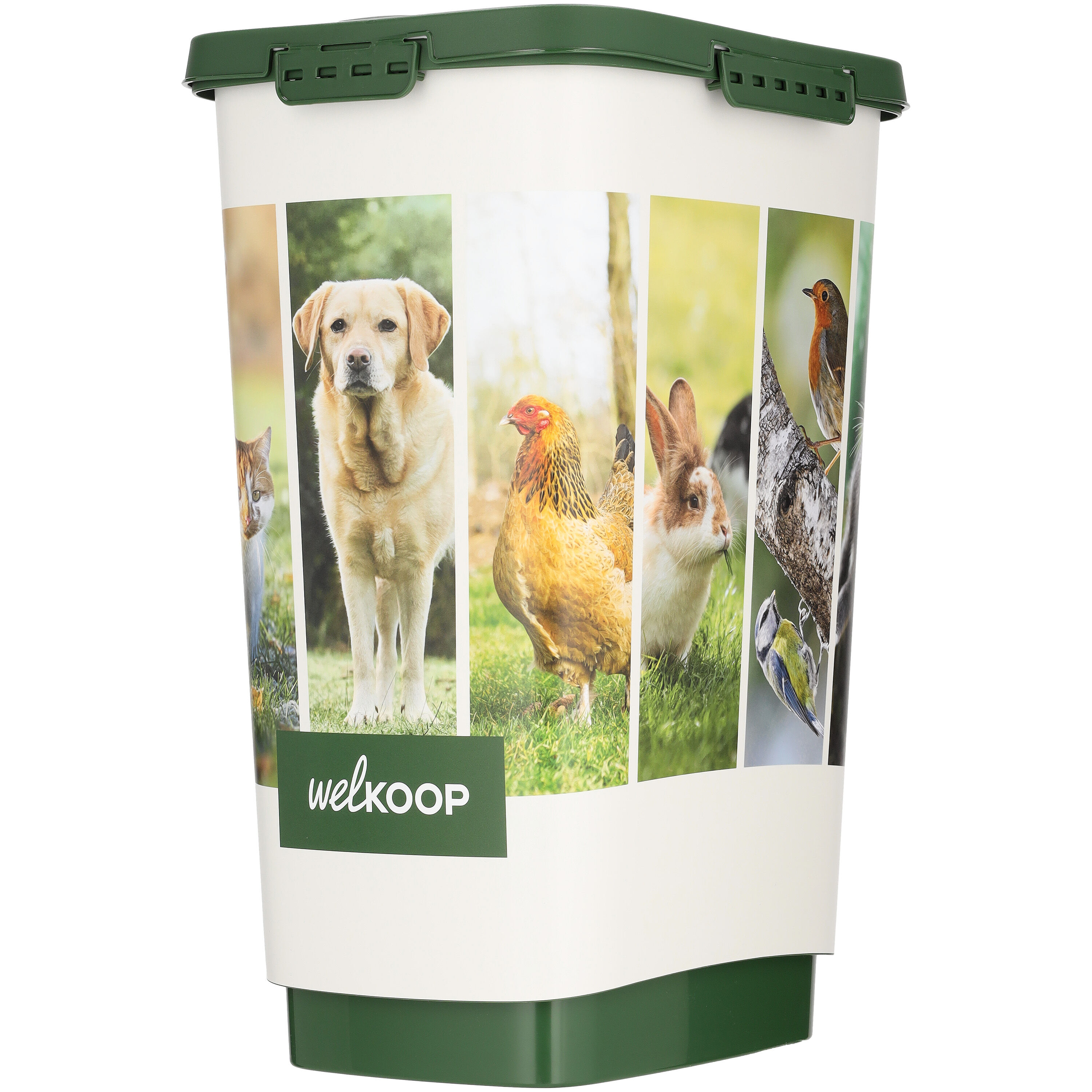 Welkoop - Voerton - 25.00 l - 46.30 cm - Wit Groen - 33.00 cm - 25.00 cm