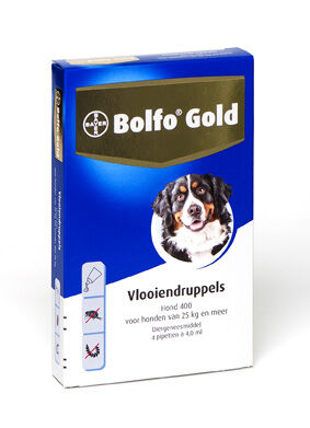 Bolfo Gold Hond 400 - Pipet - Anti vlooien Hond - 4 - L Bolfo Gold Hond 400 - Pipet - Anti vlooien Hond - 4 - L