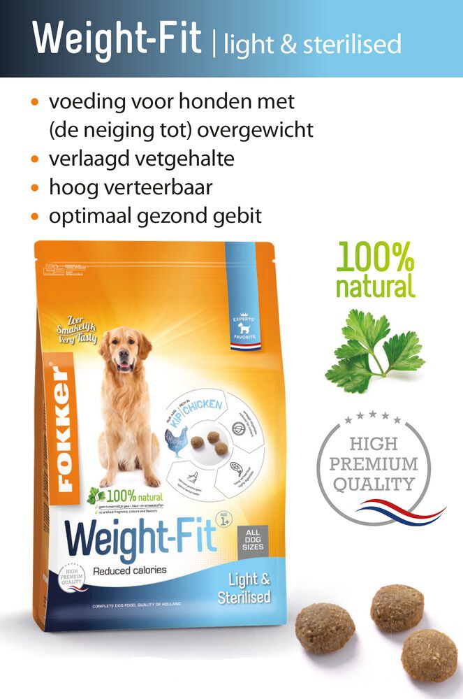 Fokker Weight-Fit - Hondenvoer - 13.00 - kip, rijst