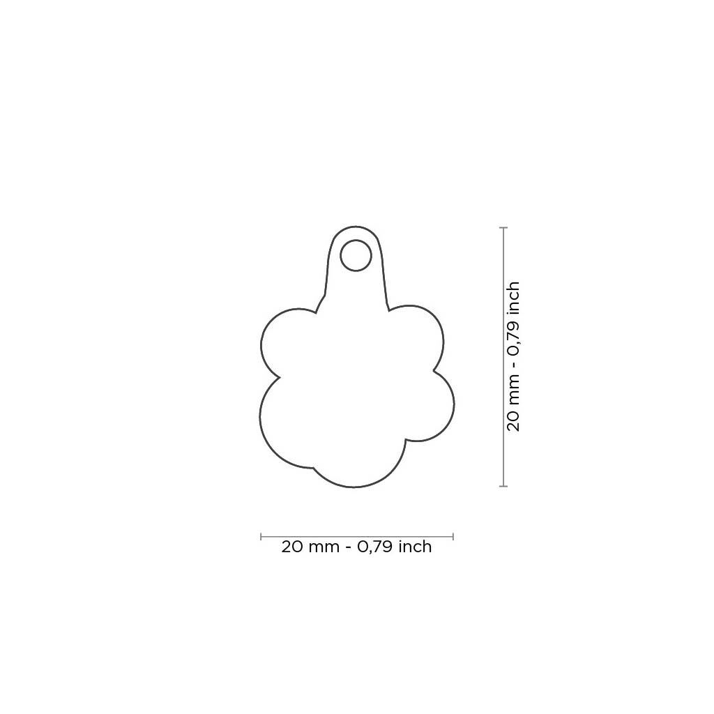 My Family Pootafdruk Glitter - Hondenpenning - 1.00 cm - Zilver - 1.00 cm - M - 2.00 cm