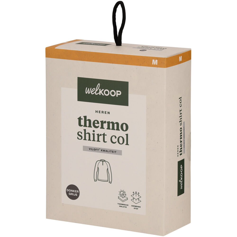 Welkoop - Thermoshirt met Col - M - Antraciet