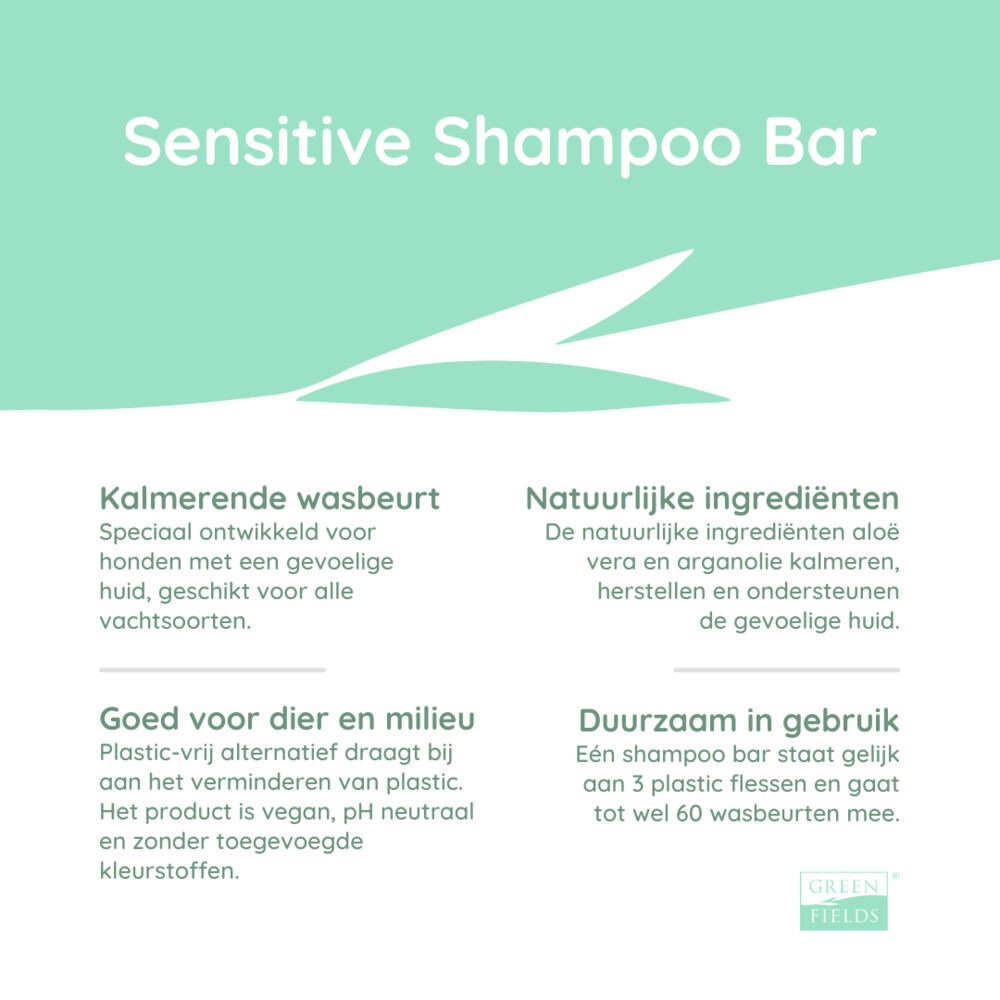 Greenfields Sensitive  - Hondenshampoo Bar - 2.00 cm - 70.00 - Transparant - 6.00 cm - 6.00 cm