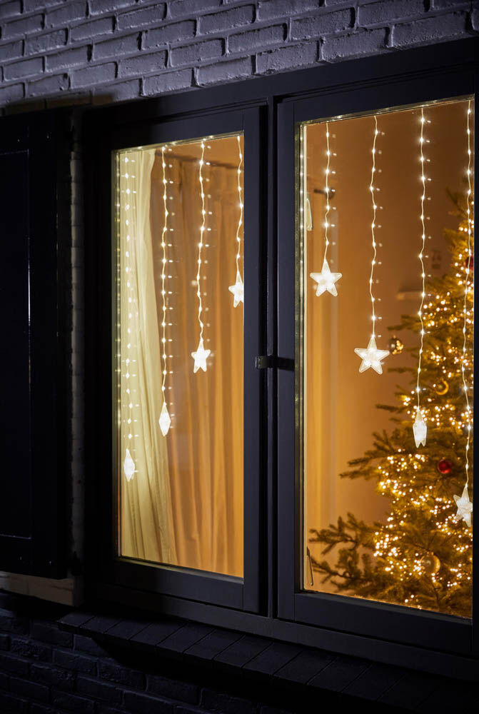 Luca lighting Kerststerren - Lichtgordijn - 19.30 cm - Klassiek wit - 13.20 cm - 120.00 cm - 12.20 cm