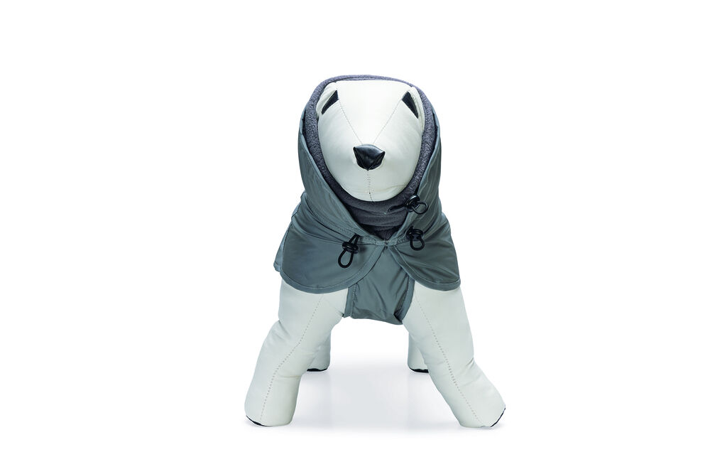 Beeztees Caro reflecterend - Honden regenjas - grijs - 24 cm - XS