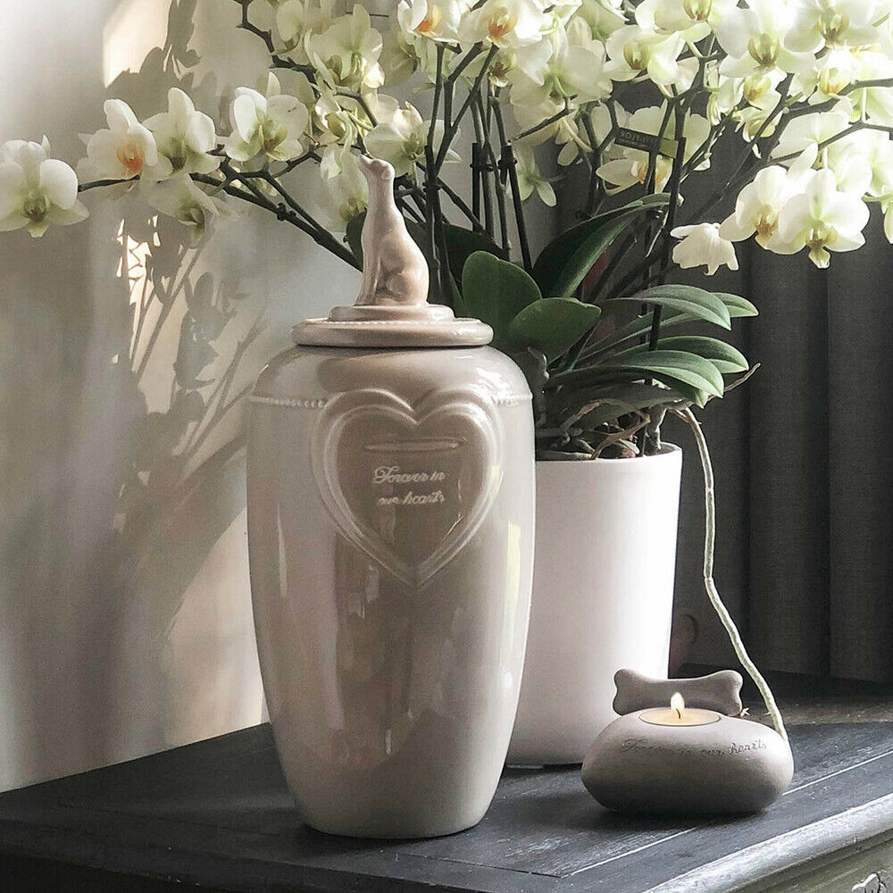Happy-House - Urn - Hond - Herdenken - 32.70 cm - beige - 14.50 cm - Large - 14.50 cm