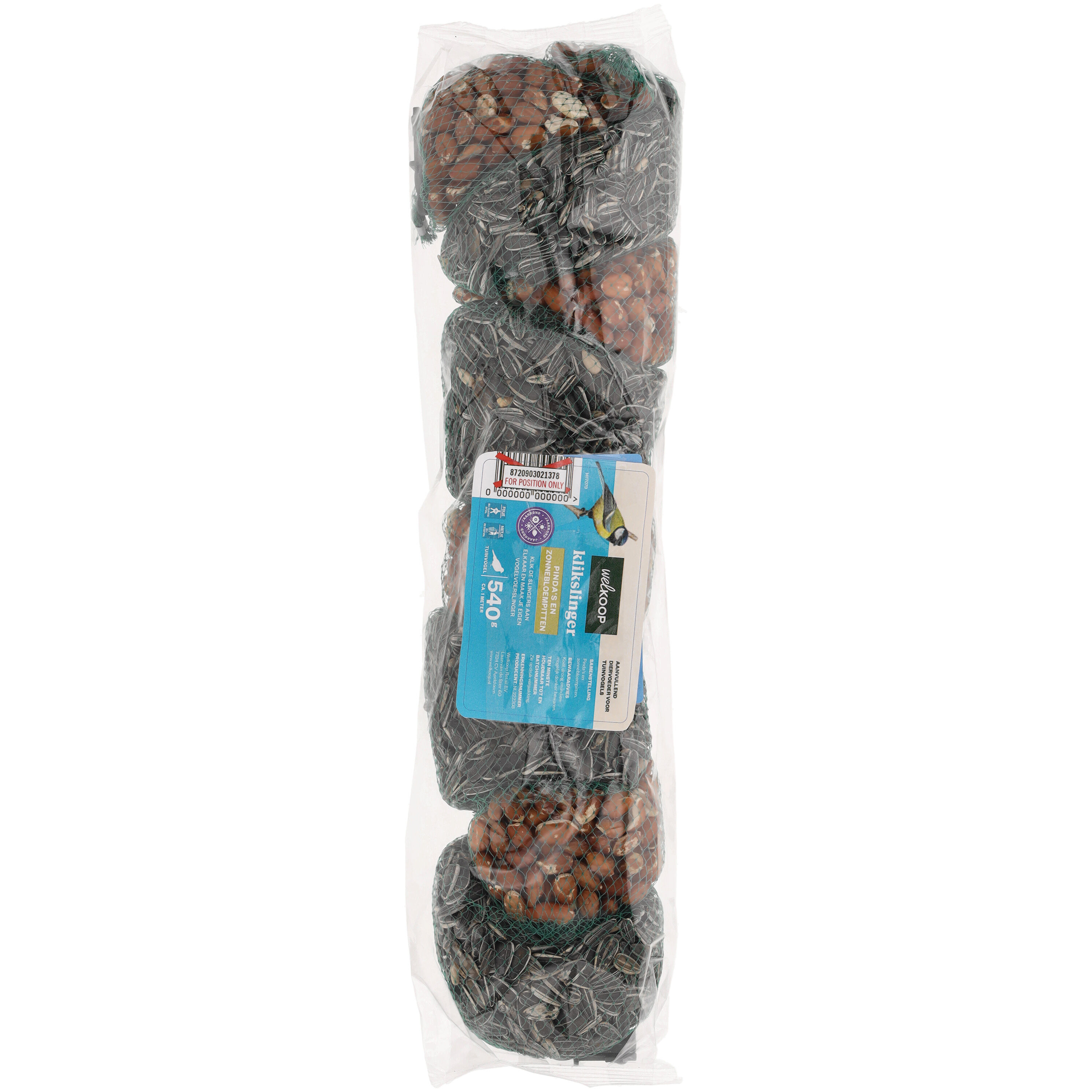 Welkoop - Klikslinger Pinda's en Zonnebloempitten - Tuinvogelvoer - 540