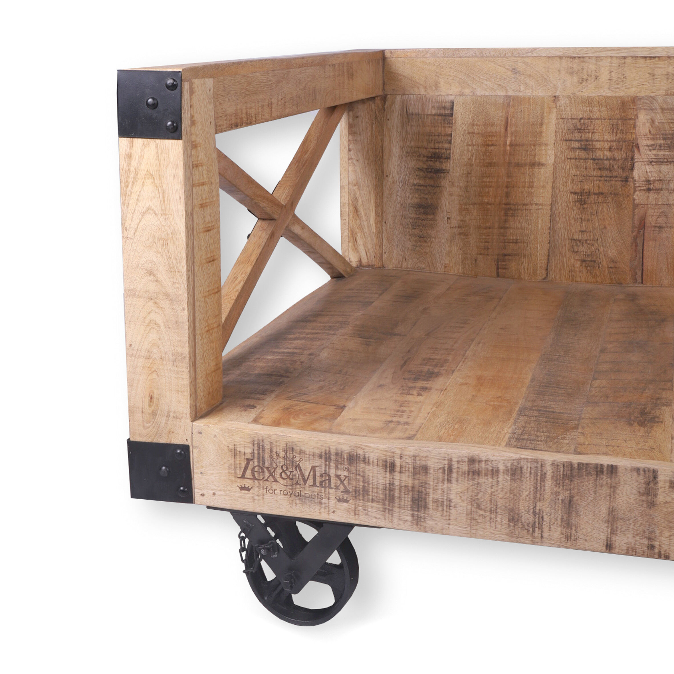 Lex & Max Bari - Divan - Hondenbench meubel - Zand - 58x134x84 cm