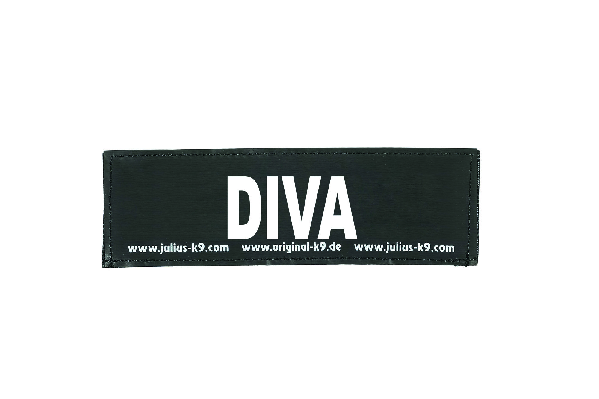 JULIUS K9 Label  - Halsbandlabel Hond - 21.00 cm - zwart/wit - 5.80 cm - Maat 1-4 - 16.00 cm