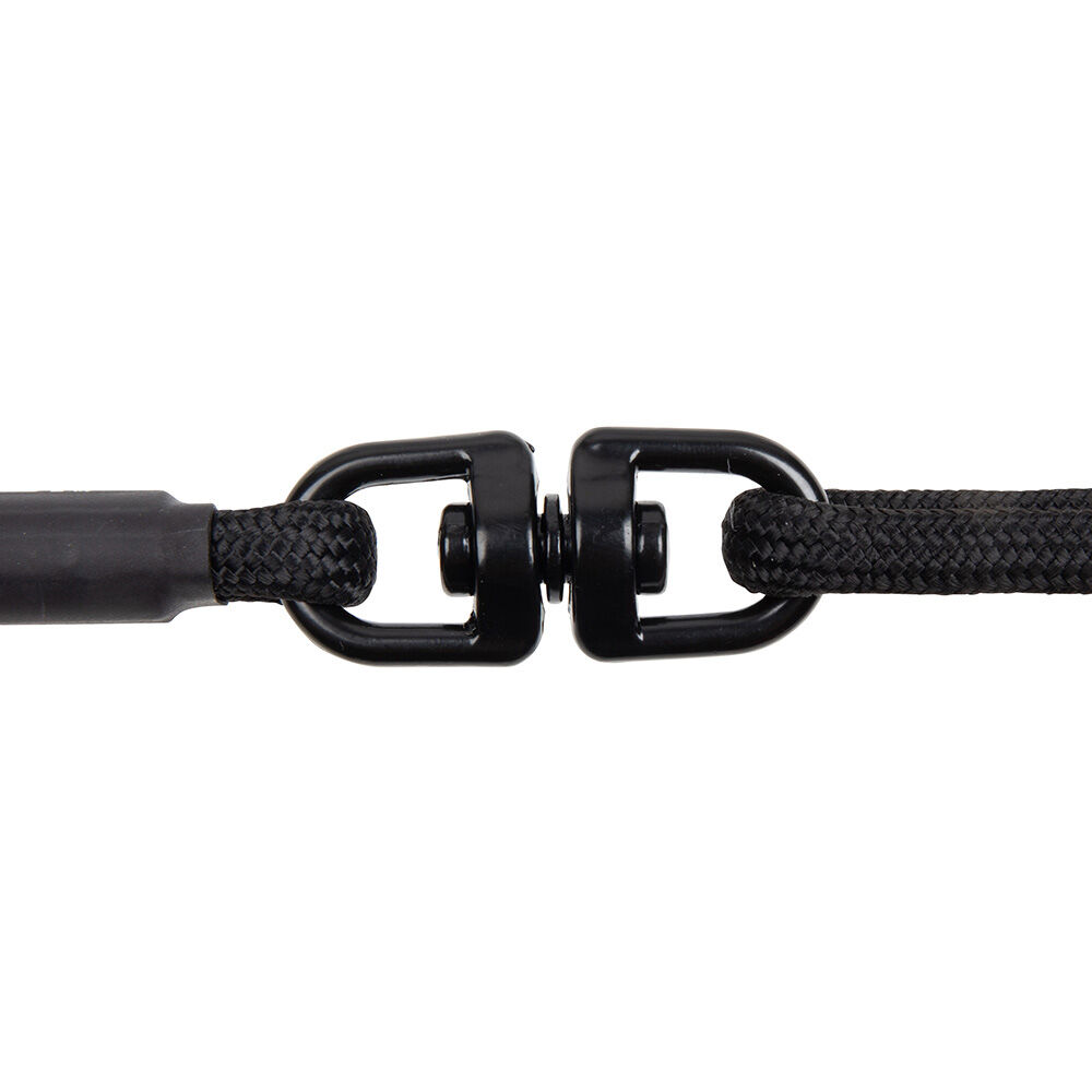 Rebel Petz - Anti-knoop Dubbele Hondenriem - Zwart - 8 mm - S