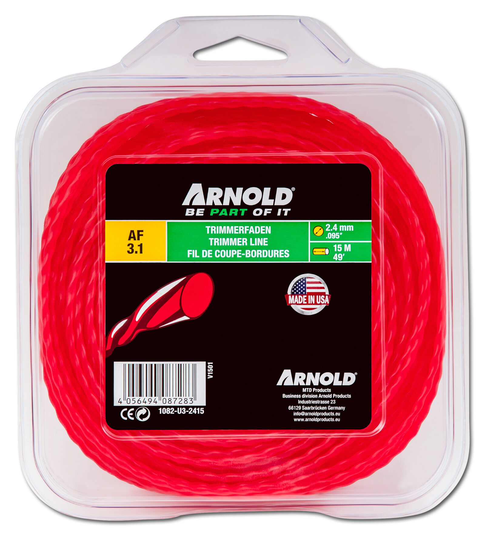 Arnold AF3.1 2.4 mmx15m - Trimmerdraad gedraaid