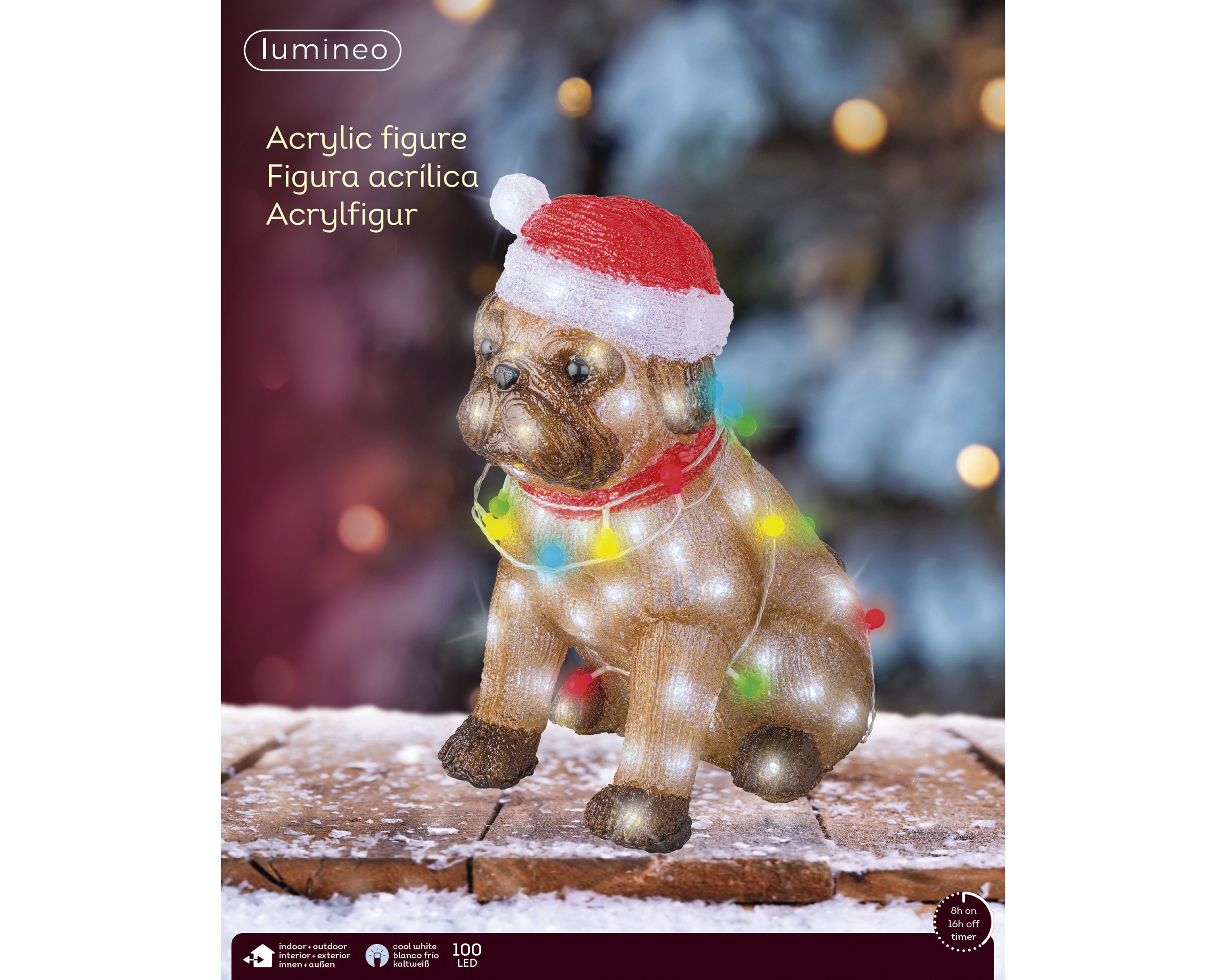 Lumineo Hond - LED figuur - Wit - 42x24x30 cm