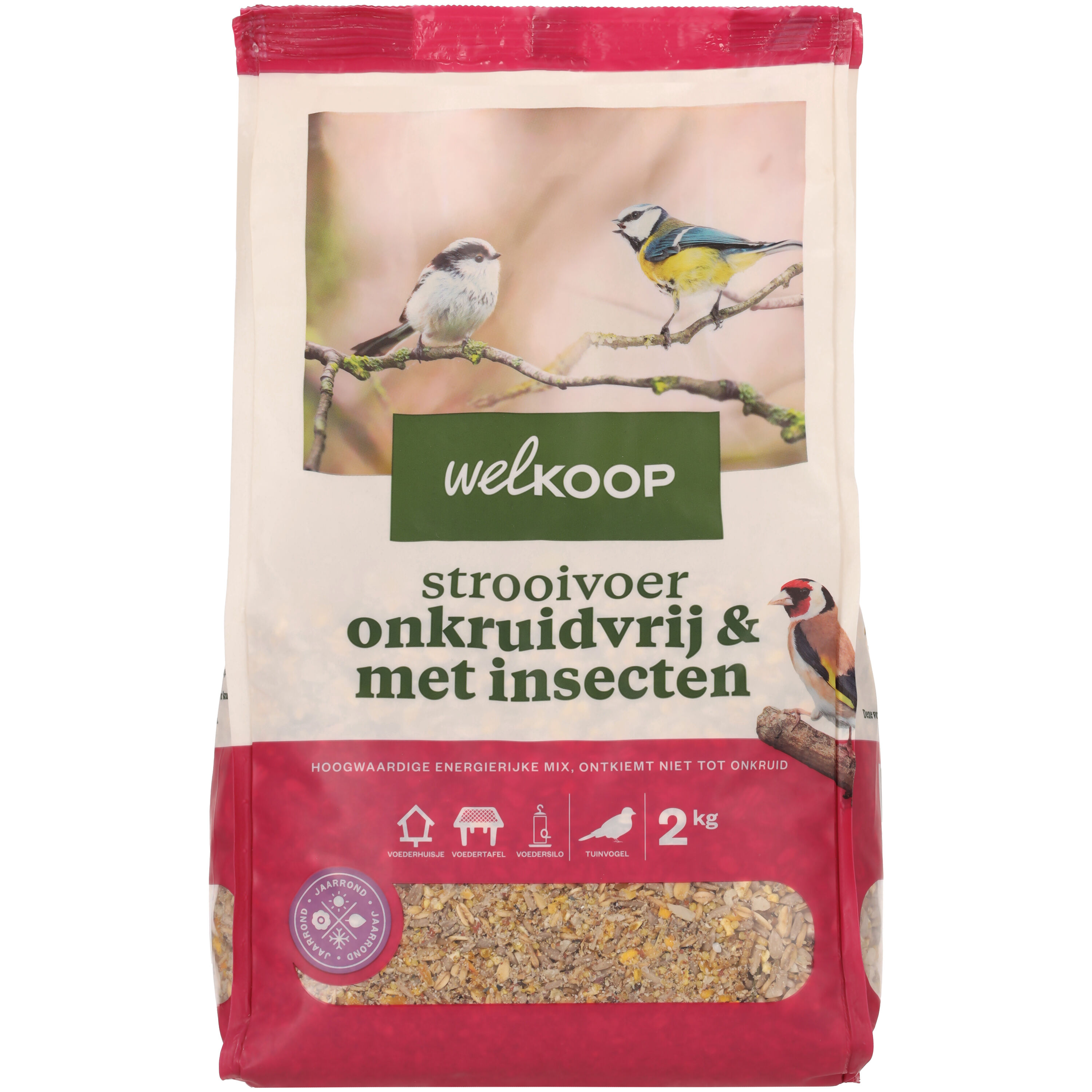 Welkoop - Strooivoer met Insecten - Onkruidvrij - Tuinvogelvoer - in emmer - 2 - insecten