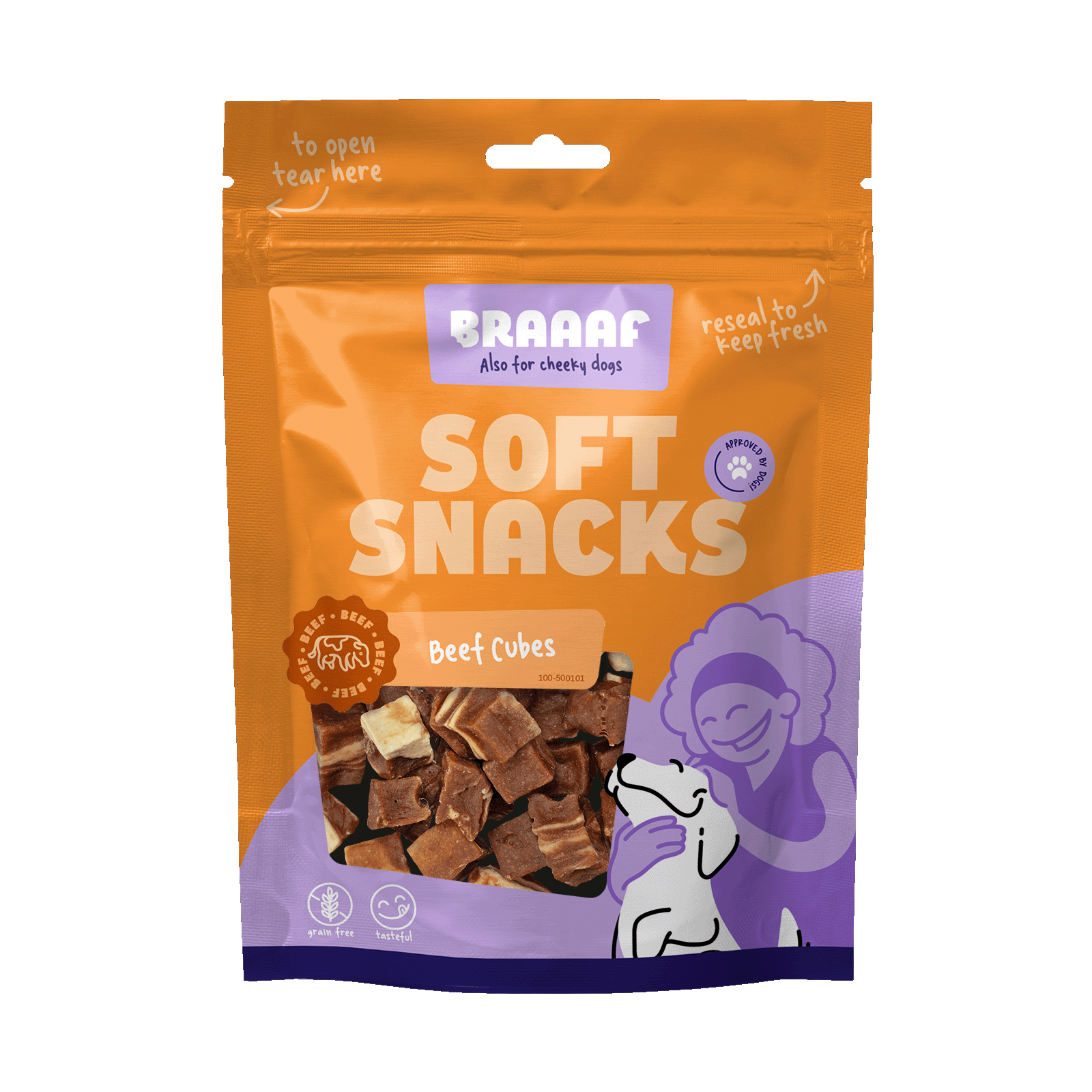 Braaaf Soft snacks Blokjes - Hondensnack Braaaf Soft snacks Blokjes - Hondensnack