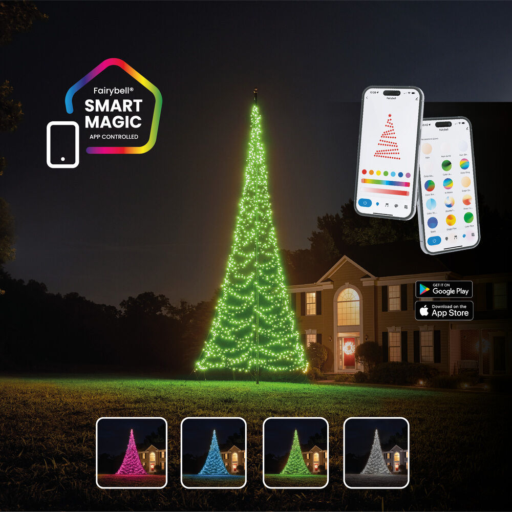 Fairybell Smart Magic - Vlaggenmast kerstboom - 1536 - Multicolor