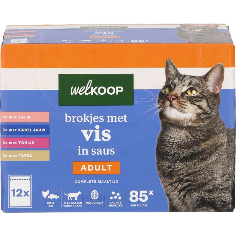 Welkoop Pouch Brokjes in Saus - Kattenvoer - 12x85 gram Welkoop Pouch Brokjes in Saus - Kattenvoer - 12x85 gram
