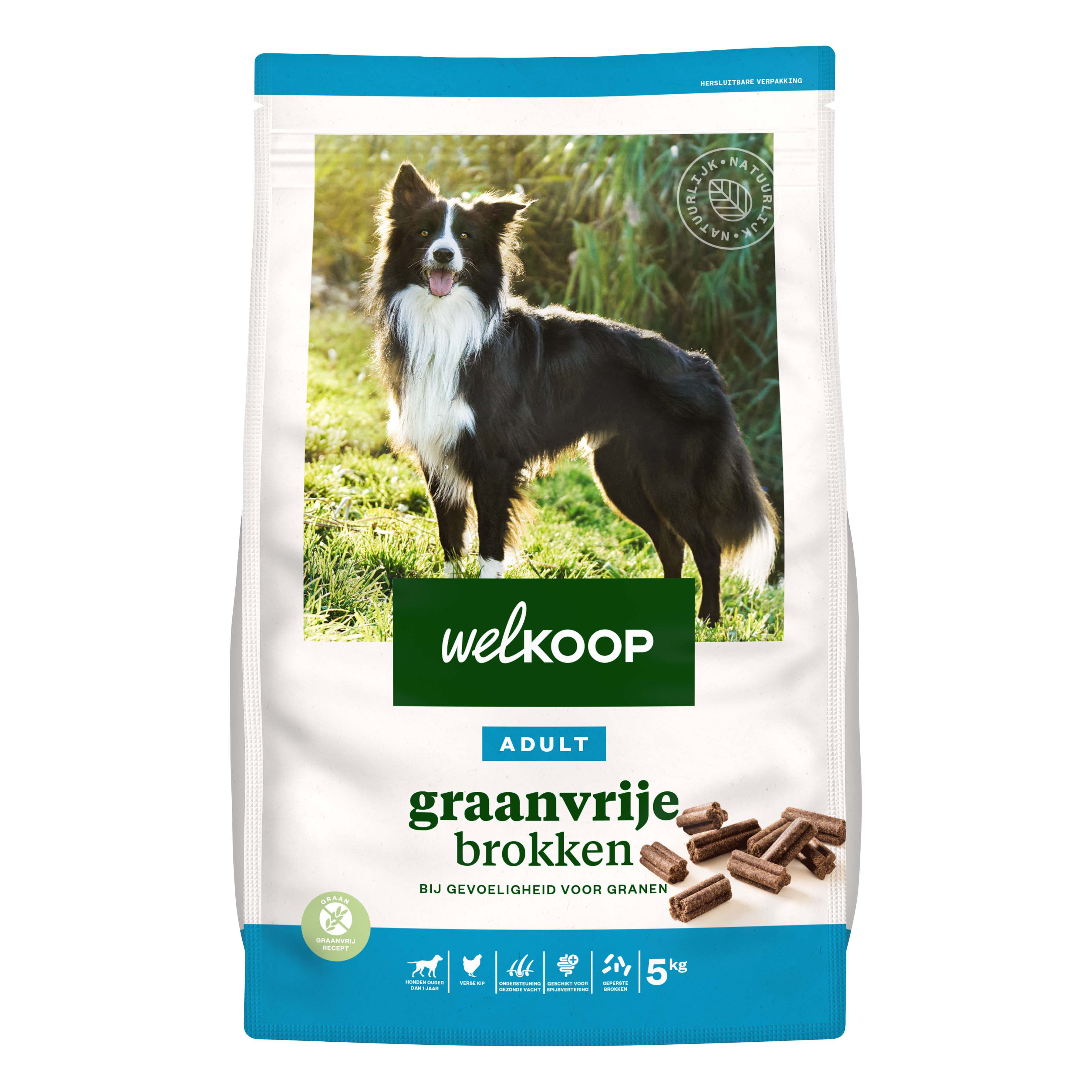 Welkoop Adult Geperste brokken - Graanvrij - Hondenvoer - 5 - kip Welkoop Adult Geperste brokken - Graanvrij - Hondenvoer - 5 - kip