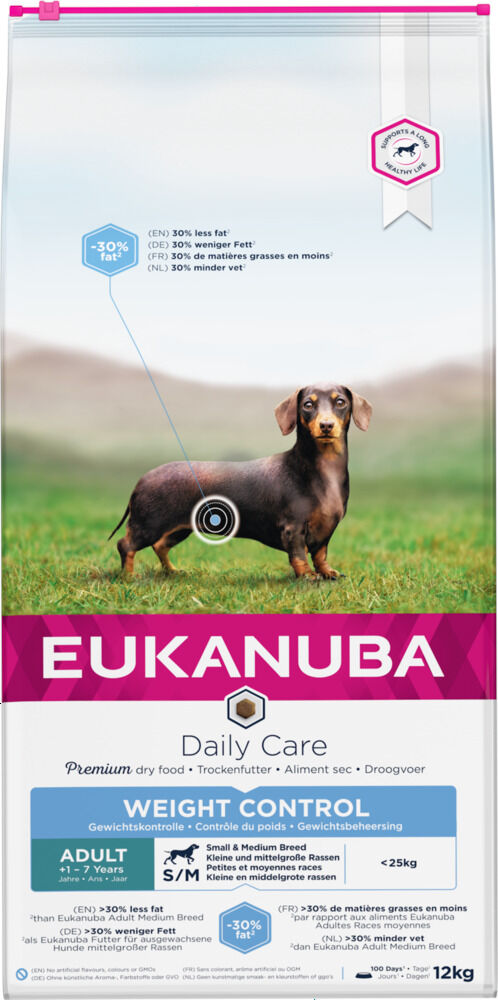 Eukanuba Daily Care Weight control small-medium - Hondenvoer - 12.00 - kalkoen, kip