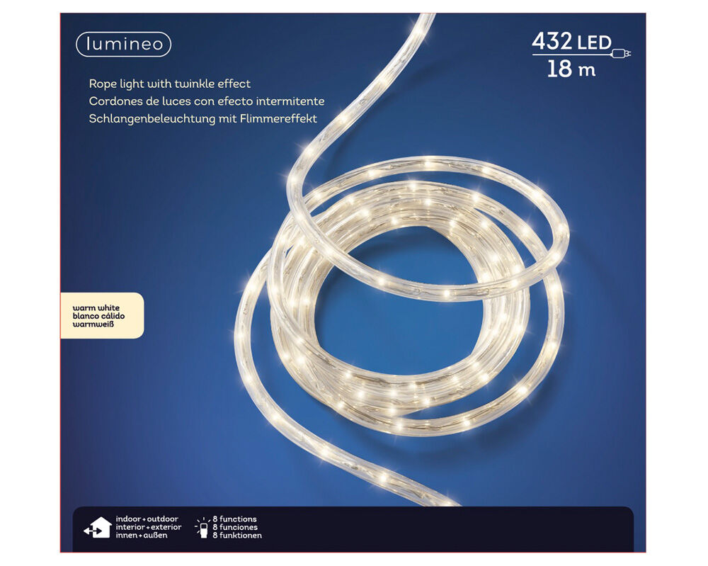Lumineo - Slangverlichting - 432 lampjes - Warm wit