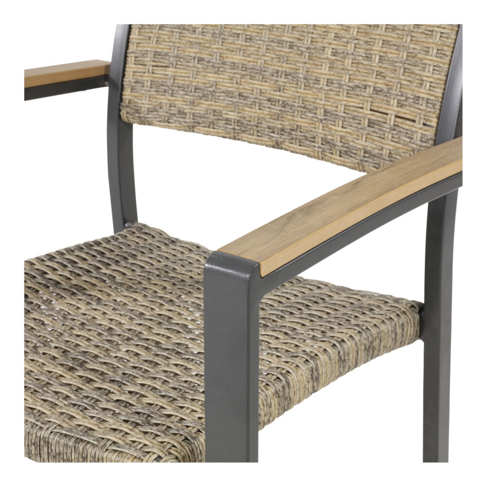 Lesli Living Arezzo - Tuinstoel - 87.00 cm - Bruin - 62.00 cm - 52.00 cm