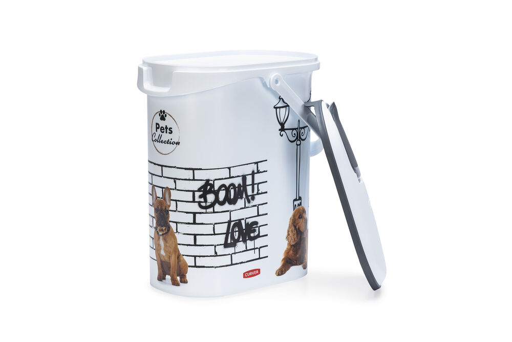 Curver Hond - Voercontainer - 10.00 l - 35.00 cm - Wit Grijs - 19.00 cm - 30.00 cm