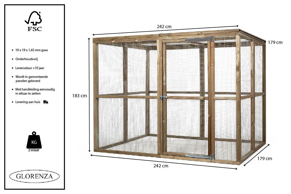 Glorenza - Ren - 183.00 cm - Naturel - 242.00 cm - 179.00 cm