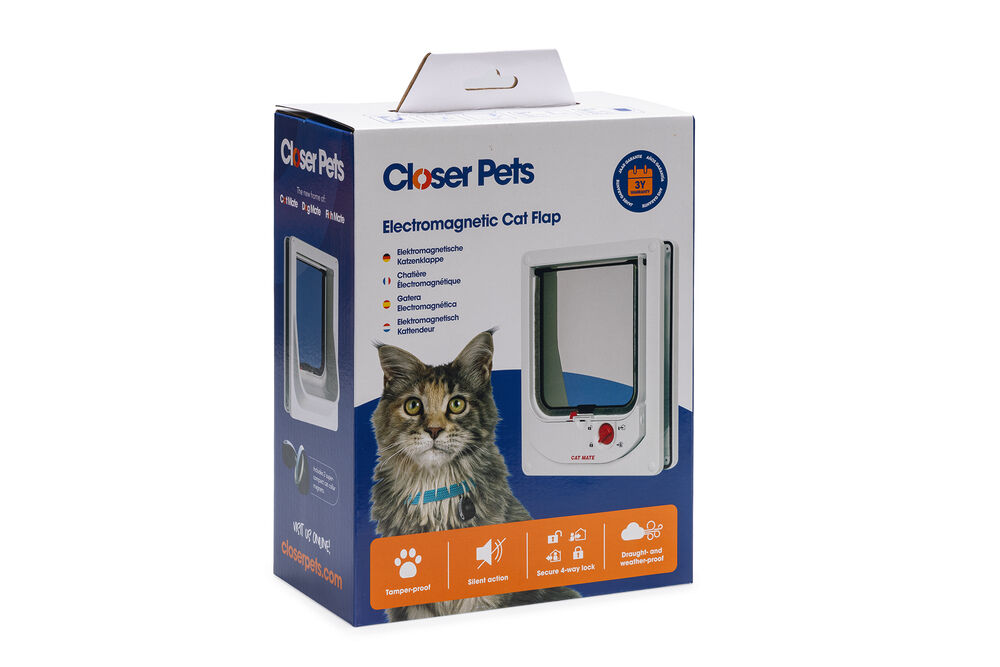 Closer Pets 254 Elektromagnetisch - Kattenluik - Wit - 27x24.5x11 cm