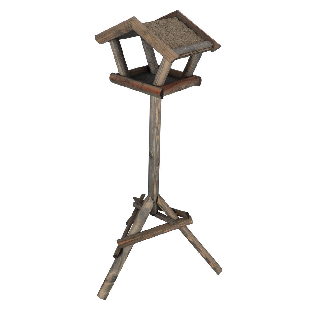 Best for Birds Merel - Voederhuis op paal - Grijs - 55x65x120 cm