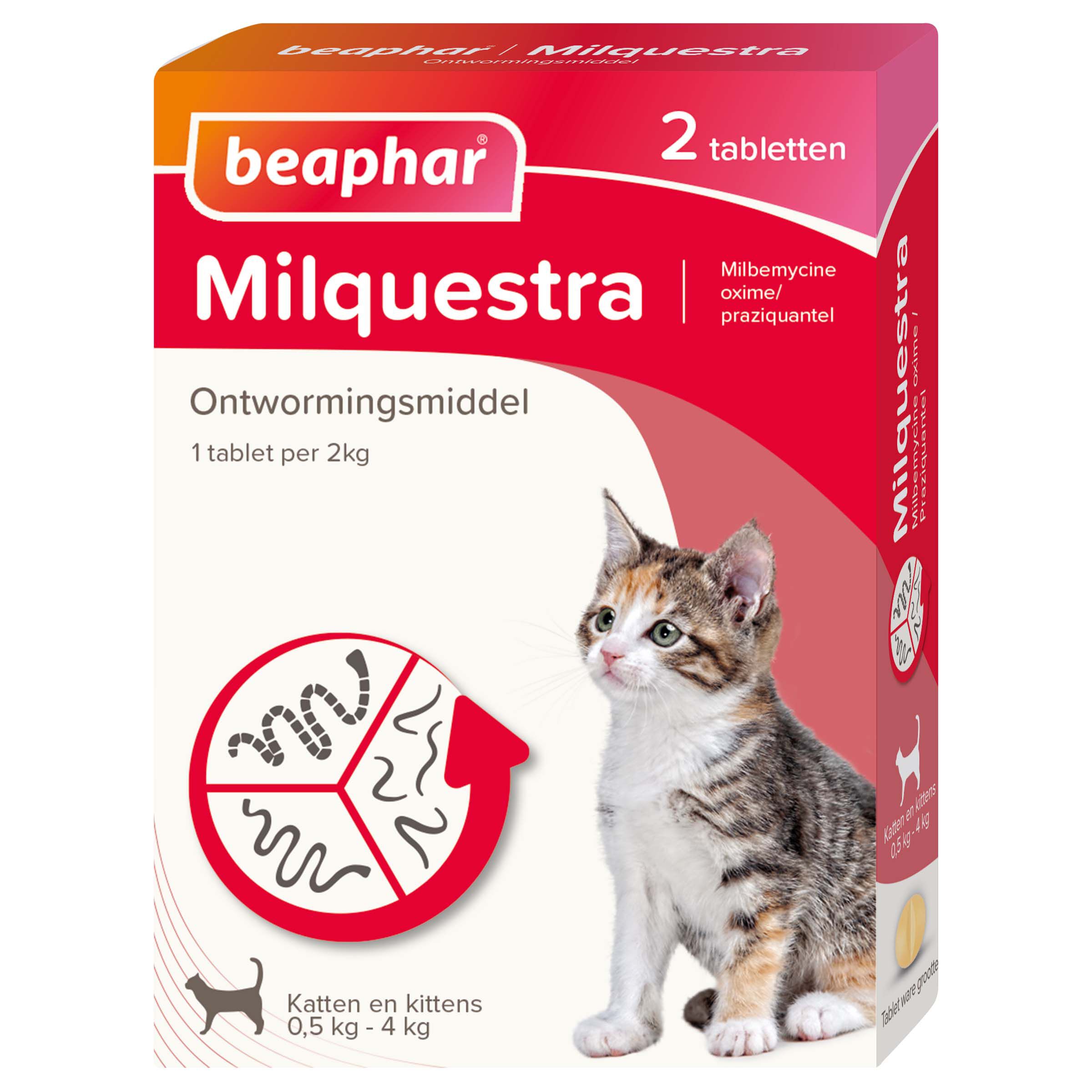 Beaphar Milquestra Tabletten - Ontwormen Kittens Beaphar Milquestra Tabletten - Ontwormen Kittens