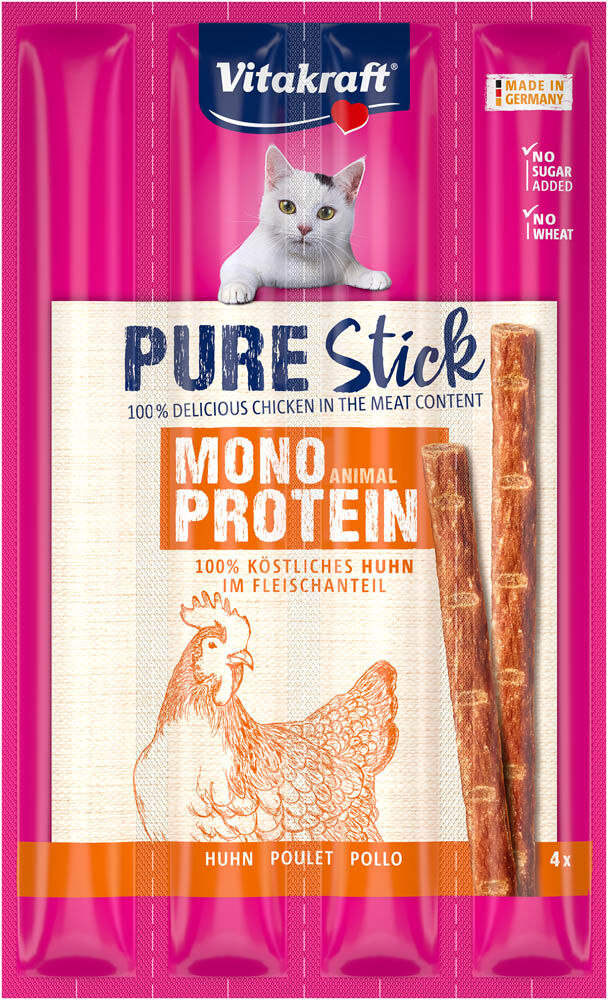 Vitakraft Pure Sticks - Kattensnack - 4 - kip Vitakraft Pure Sticks - Kattensnack - 4 - kip