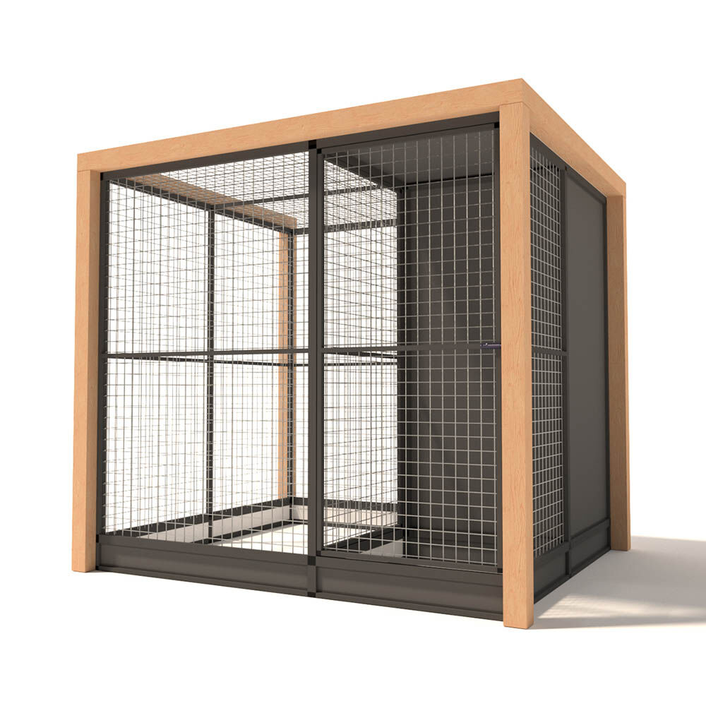 Glorenza Alfred - Kattenren - Antraciet - 202x190x345 cm Glorenza Alfred - Kattenren - Antraciet - 202x190x345 cm