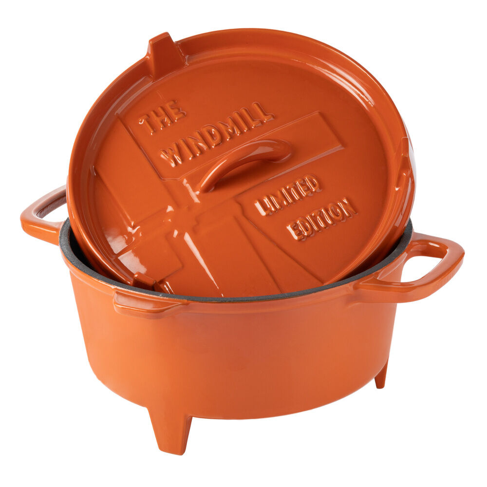 The Windmill Cast Iron Dutch Oven - Pan - Gietijzer/Emaille - 29,5x25,5x13 cm - Oranje